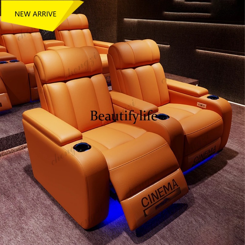 Home Cinema Lighting - G153 Luxury Genuine Leather Electric Recliners