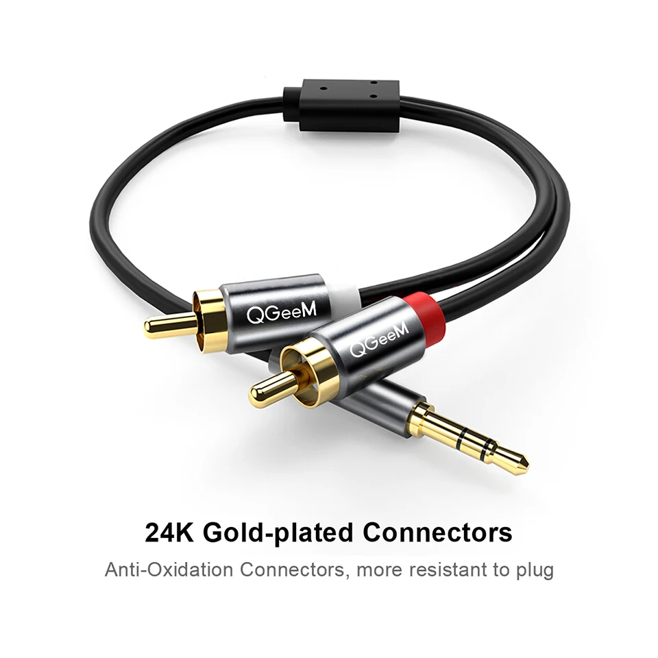 QGeeM RCA Cable 2RCA to 3.5 Au - Home Cinema Choice ulasan dan harga