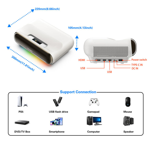 Triple Color Laser Projector U - Home Cinema Ultra Short Throw Projector ulasan dan harga