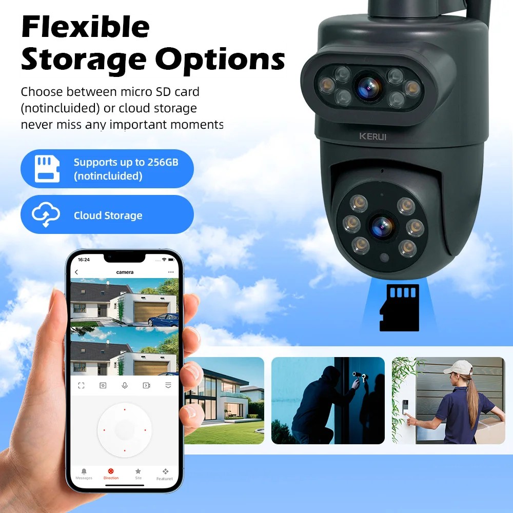 KERUI 5K 10MP HD Wifi PTZ  IP  - Home Cinema Screen ulasan dan harga