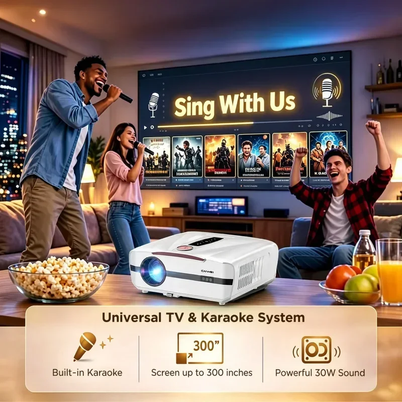 4K Projector 4000ANSI Karaoke  - Home Cinema Karaoke Projector ulasan dan harga