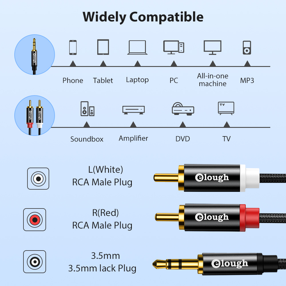 Elough RCA Cable AUX RCA Speak - Home Cinema Choice ulasan dan harga