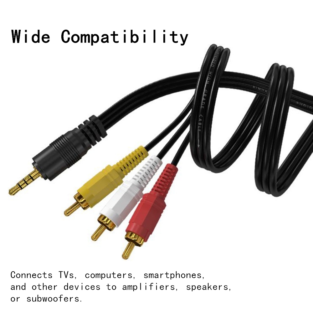 3.5mm to 3 RCA Audio Video Cab - Home Cinema Choice ulasan dan harga