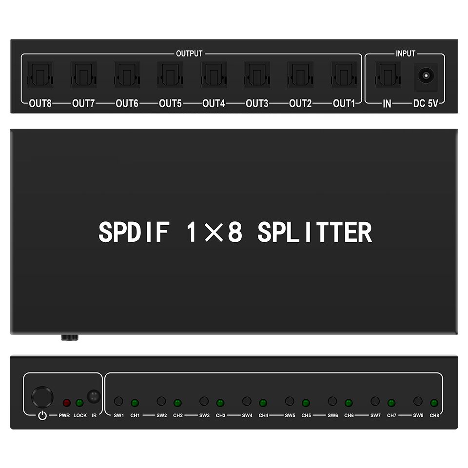 Optical Audio Splitter,1 in 8  - Home Cinema Choice ulasan dan harga