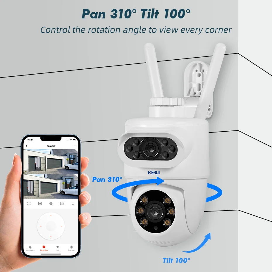 KERUI 5K 10MP Dual Lens PTZ WI - Home Cinema Screen ulasan dan harga