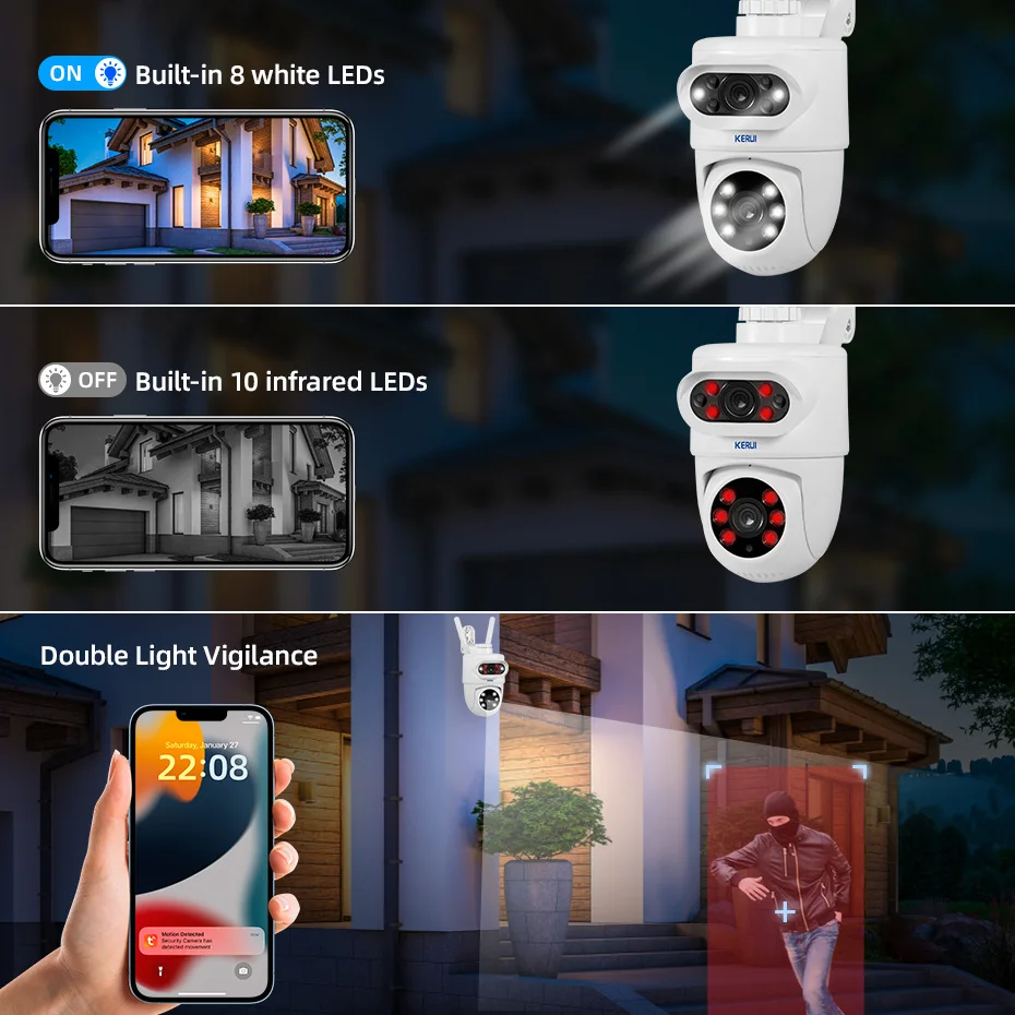 KERUI 5K 10MP Dual Lens PTZ WI - Home Cinema Screen ulasan dan harga