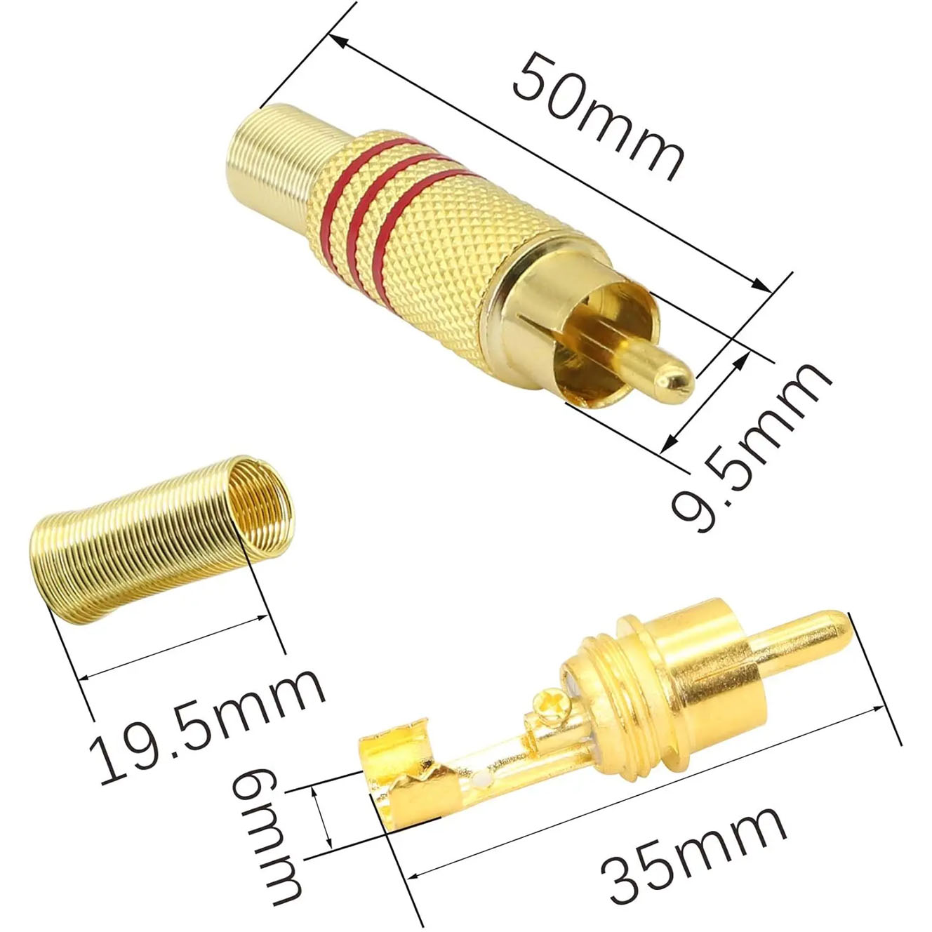4PCS RCA Plug Gold Plated Sold - Home Cinema Choice ulasan dan harga