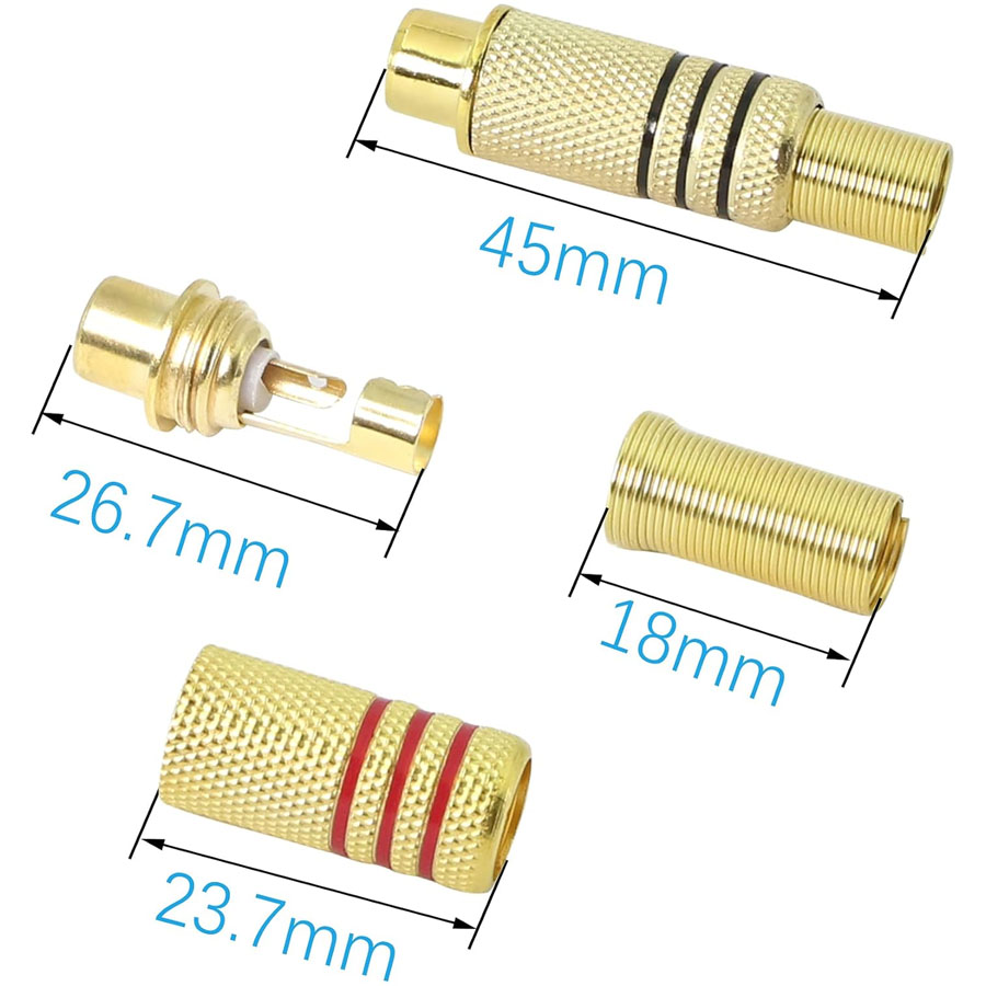 4PCS RCA Plug Gold Plated Sold - Home Cinema Choice ulasan dan harga